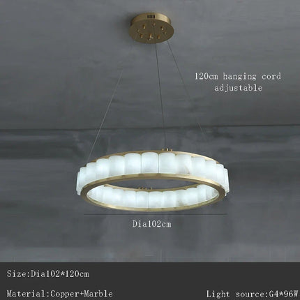 Lustre grand luxe en marbre naturel espagnol pour hôtel — LZ4P9XQ