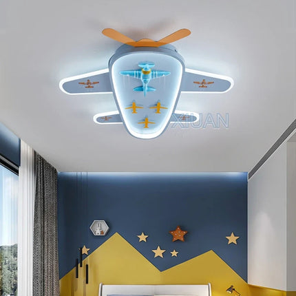 Lustre avion dessin animé pour chambre enfant avec protection des yeux — LZ4X9P