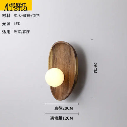 Applique murale LED en bois de noyer naturel — LZ4X9T2