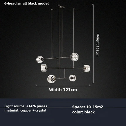 Lustre américain moderne en cristal et cuivre — LZ4X9QJ2