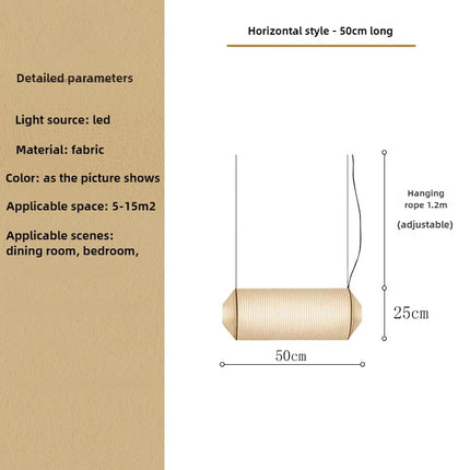 Suspension cylindrique en tissu pour décoration intérieure élégante — LZ4X9T2