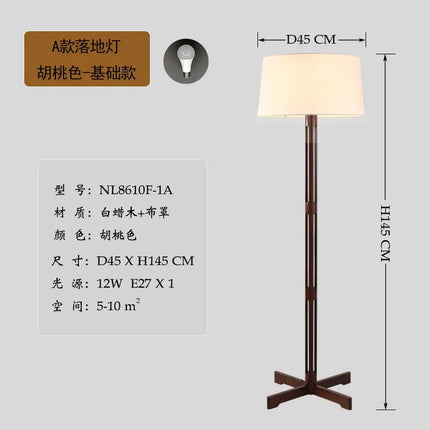 Lampadaire en bois massif style wabi-sabi japonais zen décoratif — LZ4T9Q2