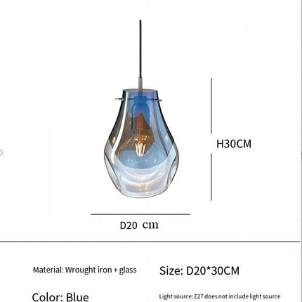 Suspension design moderne simple créatif en verre led nordique macaron