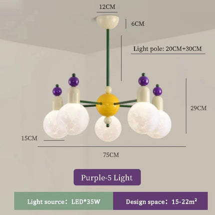 Lustre coloré et lumineux au design nordique pour chambre d'enfants — LZ7XQ2
