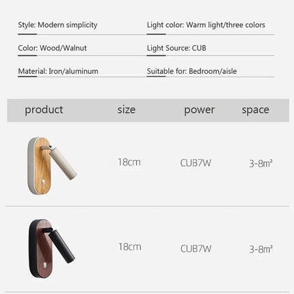 Applique murale LED en bois au design nordique décoratif intérieur — LZ4P9XJ