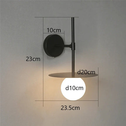 Applique murale circulaire en fer et verre LED personnalisable — LZ4XJ9