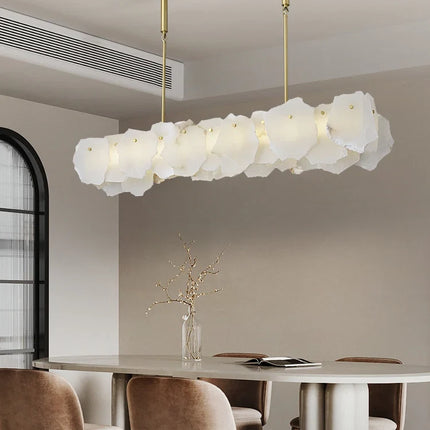 Lustre en marbre naturel avec détails en cuivre pour décoration intérieure — LZ4X9P2Q