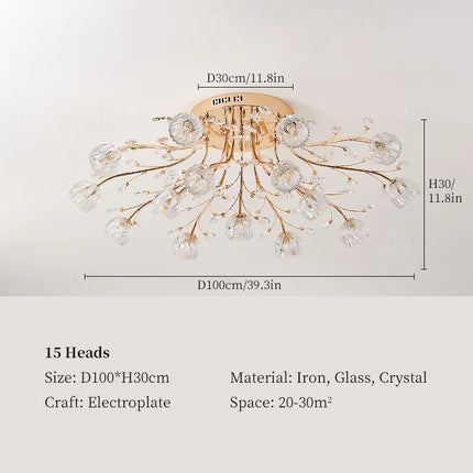 Lustre moderne en verre et cristal pour décoration intérieure — LZ4X9P