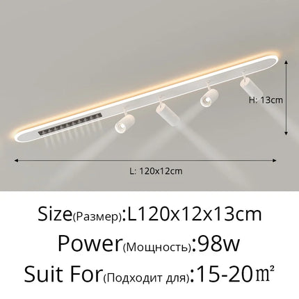 Lustre LED nordique long à bandes pour salon, chambre et balcon — LZ4X9P