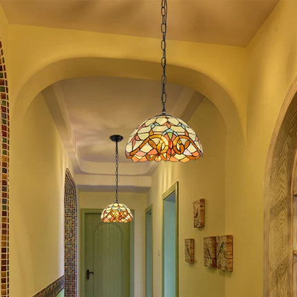 Lustre suspension en verre teinté style méditerranéen pour restaurant et hall — LZ4XJ9