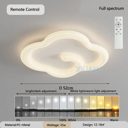 Lustre suspension scandinave nuage blanc avec télécommande LED optionnelle — LZ4X9P