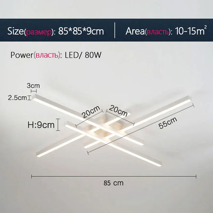 Plafonnier LED à bande longue design contemporain — LZ4X9M