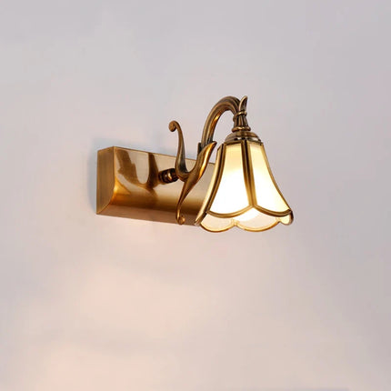 Applique murale miroir en verre rétro bronze style européen — LZ4X9T2