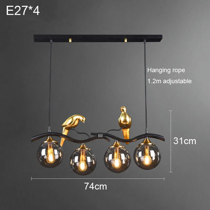 Lustre suspension nordique moderne motif oiseau pour intérieur — LZ4P9X