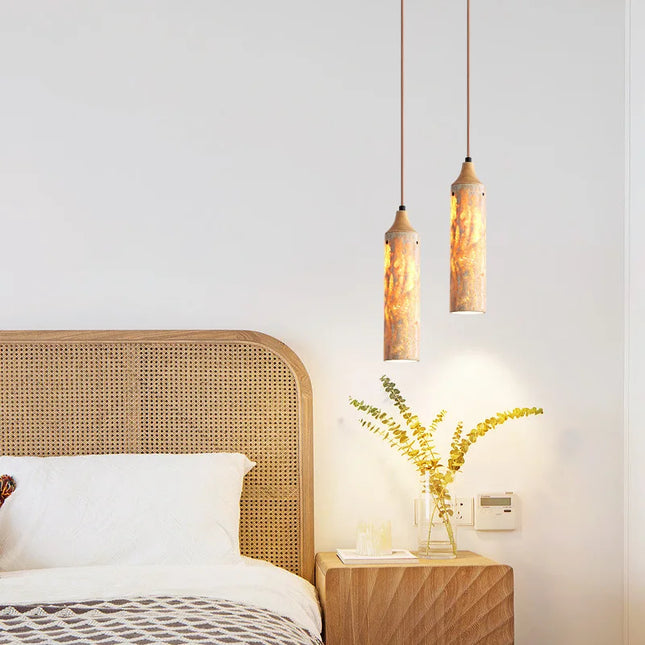Suspension décorative en bois et pierre naturelle pour intérieur — LZ4X9Q2