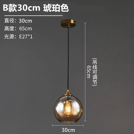 Lustre suspension nordique en verre fumé simple et luxueux — LZ4X9T2