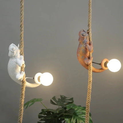 Lustre suspension rétro animalier en résine pour café — LZ4X9P