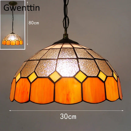 Suspension en verre teinté style Tiffany pour décoration intérieure — LZQ7M2
