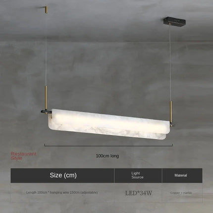 Lustre moderne en marbre naturel et cuivre lumineux — LZ4X9P2