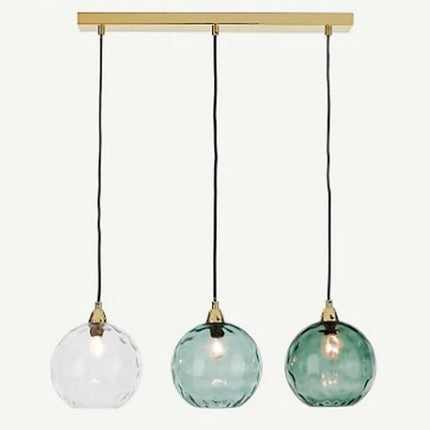 Lustre boule de verre coloré nordique lampes suspendues moderne Grain d'eau Restaurant cuisine luminaire suspendu chambre lampe de chevet