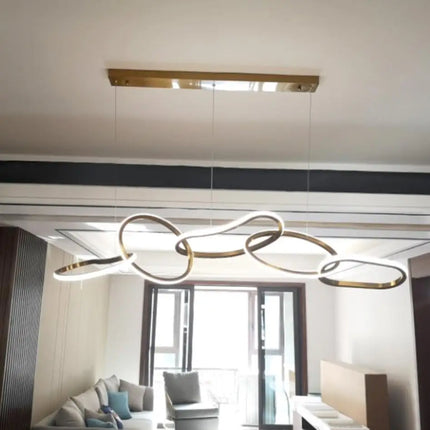 Suspension artistique en acier inoxydable doré moderne — LZ4X9T
