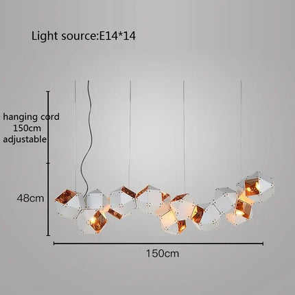 Suspension LED cube au style art déco universel — LZ4X9P