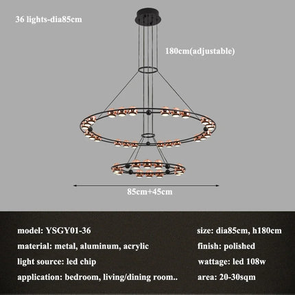 Lustre LED circulaire au design nordique pour intérieur moderne — LZ4X9P2
