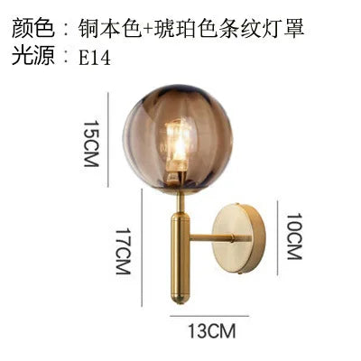 Applique murale LED nordique avec boule de verre pour salle de bain et escalier — LZ4P9XJ