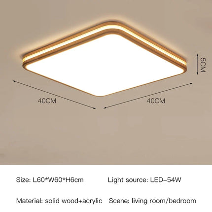 Lustre en bois moderne avec LED et télécommande — LZ4X9P2Q