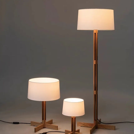 Lampadaire en bois massif style wabi-sabi japonais zen décoratif — LZ4T9Q2