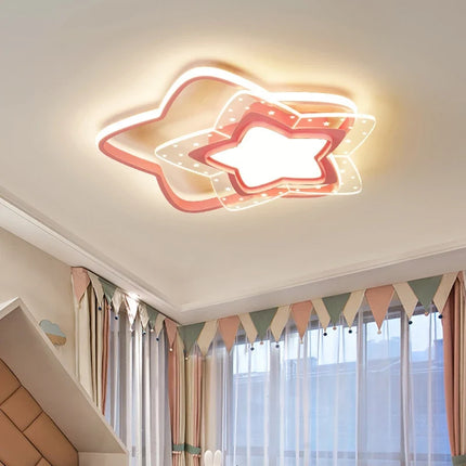 Plafonnier LED moderne en forme d’étoile rose pour chambre d’enfant — LZ4X9Q2