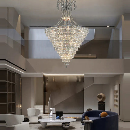 lustre en cristal chrome pour éclairage intérieur élégant