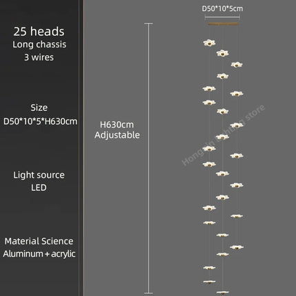 Lustre décoratif moderne pour hall d'hôtel duplex luxe — LZ4X9P2