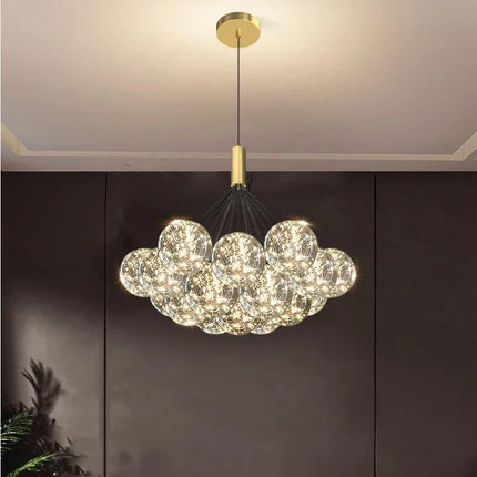 Lustre boule en verre à bulles pour éclairage romantique moderne — LZ4X9J