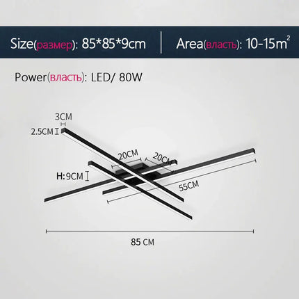 Plafonnier LED à bande longue design contemporain — LZ4X9M