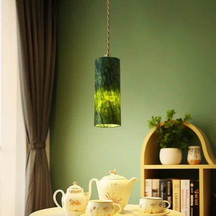 Lustre en jade naturel au style médiéval rétro pour intérieur — LZ4X9P2Q