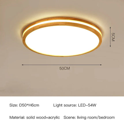 Lustre en bois moderne avec LED et télécommande — LZ4X9P2Q
