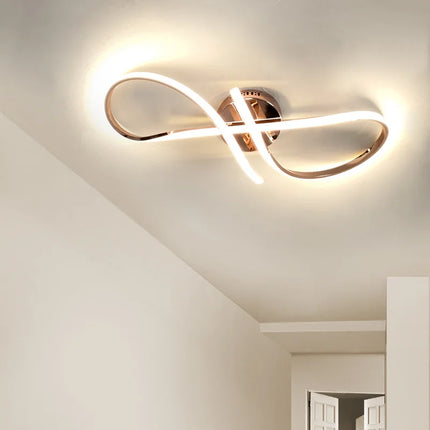 Plafonnier LED doré chromé pour salon et salle à manger — LZ4P9XQ