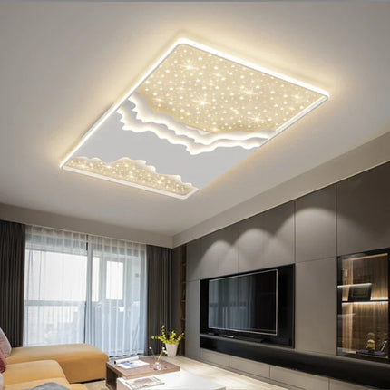 Plafonnier LED intelligent design ciel étoilé pour salon et salle à manger — LZ4P9XJ2