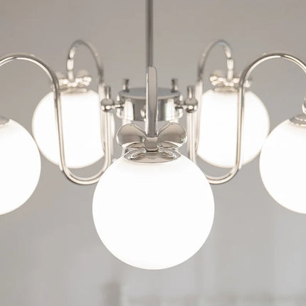 Lustre moderne en chrome avec suspension en verre transparent — LZ4X9B