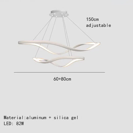 Lustre LED moderne en aluminium anneau irrégulier réglable — LZ4X9P2