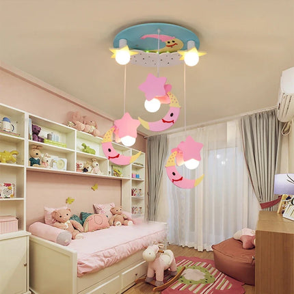 Plafonnier lune kawaii design scandinave pour chambre fille moderne — LZ4X9P