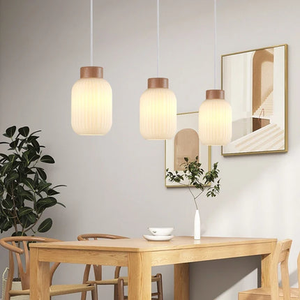 Suspension décorative en bois et verre style nordique moderne — LZ4X9P