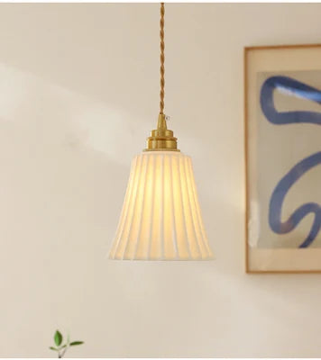 Lustre rétro en céramique et cuivre style américain — LZ7XQ2