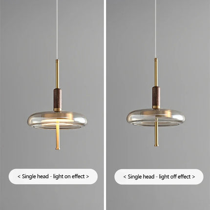 Suspension nordique en laiton et noyer au design luxueux — LZ4P9XQ