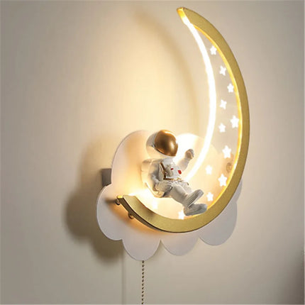 Applique murale LED enfant motif astronaute, lune et nuages — LZ4X9P