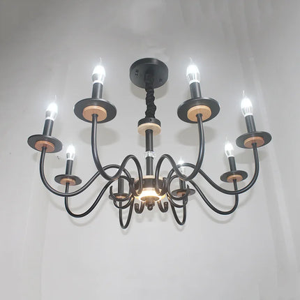Lustre rétro en fer à 8 bougies pour intérieur — LZ4N7Q2F
