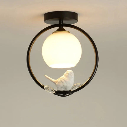 Plafonnier nordique en fer avec décoration oiseau — LZ4X9Q2
