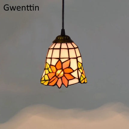 Suspension en verre teinté style Tiffany pour décoration moderne — LZ4X9M