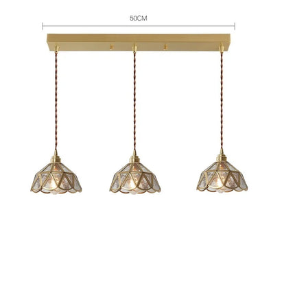 Suspension LED nordique en verre et cuivre moderne — LZ4X9T2